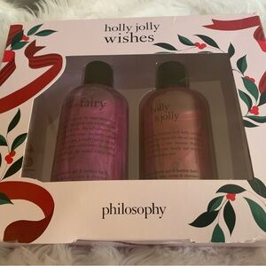 PHILOSOPHY “holly jolly wishes” 2 piece 8 Oz. Ladies bath set NIB NWT